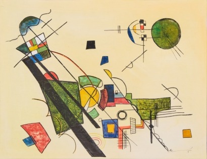 A Kandinsky Style Painting on Silk