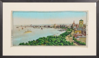 A Vintage Silk Poster of Shanghai