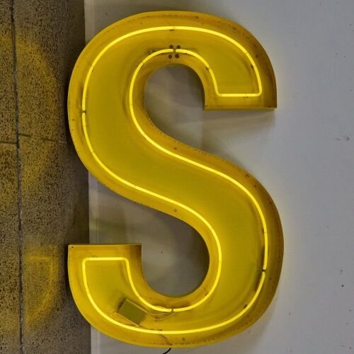 A Large Neon Capital S
