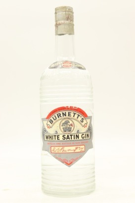 (1) Burnett's White Satin Gin, New Zealand, Circa. 1950's/60's