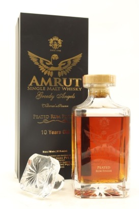 (1) Amrut 10 Year Old Greedy Angels Peated Rum Finish Indian Single Malt Whisky, 57.1% ABV (GB)