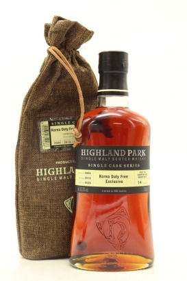 (1) Highland Park 14 Year Old Single Cask Korea Duty Free Edition Single Malt Scotch Whisky, 63.3% ABV (GB)