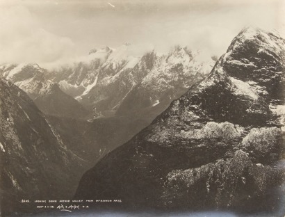 MUIR & MOODIE (BURTON BROTHERS) Looking Down Arthur Valley from McKinnon Pass