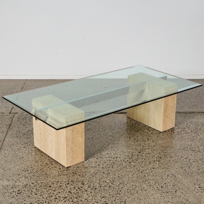 An Artedi Travatine Coffee Table