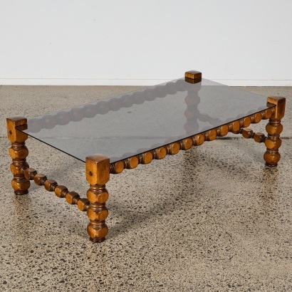 A Mid-Century Turned Walnut Coffee Table
