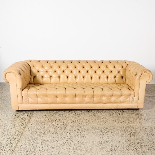 A Large Leather Chesterfield Sofa