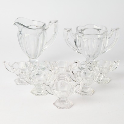 A Collection of Vintage Trophy Six Egg Cups, Jug And Sugar Bowl