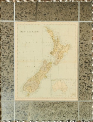 A Retro Framed Map of New Zealand
