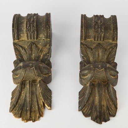A Pair of Decorative Carved Corbels
