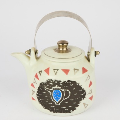 A Peter Lange Teapot With Chromed Steel Handle