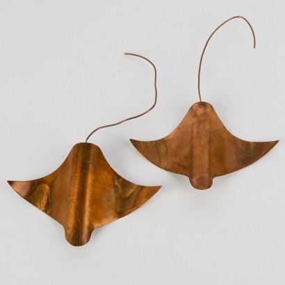 A Pair of Wall Hung Brass Sting Rays