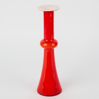 A Holmegaard Carnaby Red Glass Vase