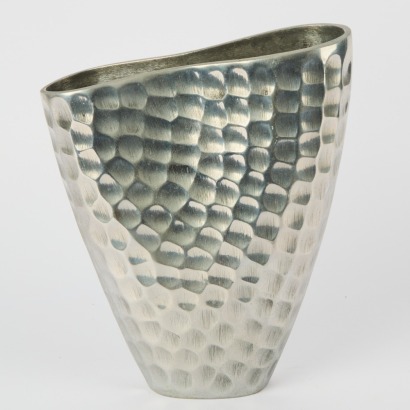 A Modern Aluminium Hammered Vase