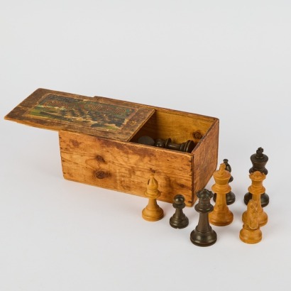 An Antique Hand Made Chess Set