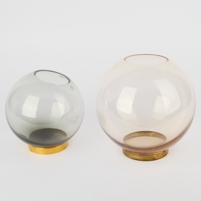 A Pair of Handmade Glass Lightshades