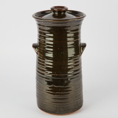 A Tall Studio Ceramic Lidded Pot