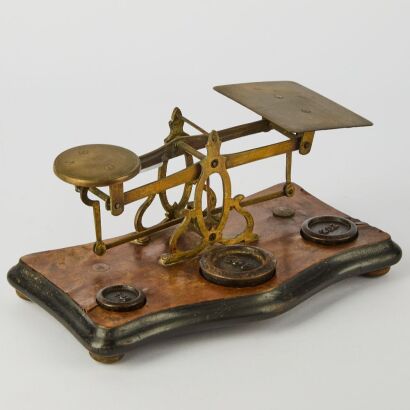 A Set of Antique Brass Postal Scales