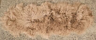 A Large Tree Bark Tibetan Lamb Rug