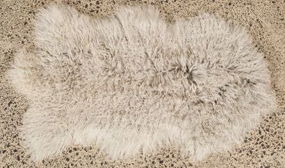 A Medium Grey Tibetan Lamb Rug