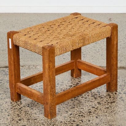 A Woven Rush Stool