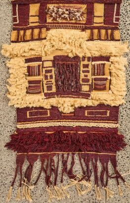 A Signed Jenny Hunt Textile Wall Hanging c. 1970s