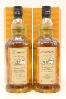 (2) Longrow 10 Year Old Single Malt Scotch Whisky, Campbeltown, 46% ABV, (Bottled between 2007-2011)(GB)