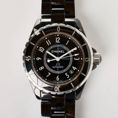 Black Ceramic Chanel J12 Automatic Wristwatch