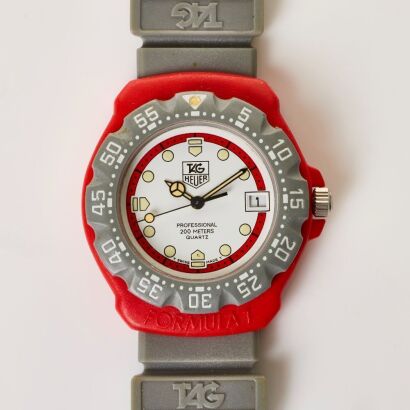 Fibreglass Resin TAG Heuer Formula 1 Series 1 Quartz Marlboro-McLaren Team Issued Wristwatch in Red / Grey / White Colourway