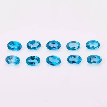 A Parcel of 10 Loose Oval Cut London Blue Topaz, 5.10cts Total