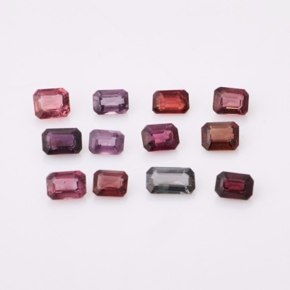 Parcel of 12, Loose Emerald Cut Spinels of Various Colours, 5.02cts Total