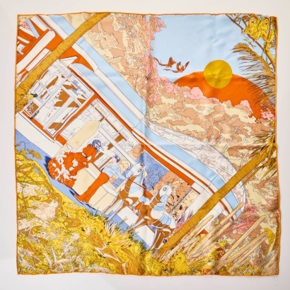 Herm&egrave;s, Multicolour Carr&eacute; 70 Silk Scarf with Box