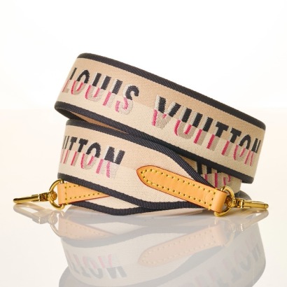 Louis Vuitton, Black / Cream Jacquard Strap