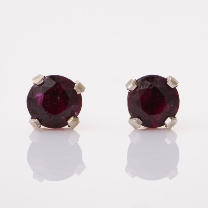 14ct White Gold, 3.9mm Ruby Stud Earrings
