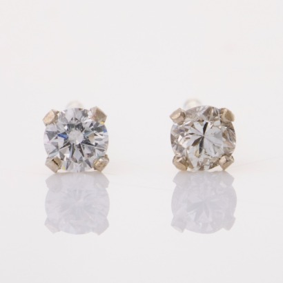 14ct White Gold, 2.65mm Diamond Stud Earrings