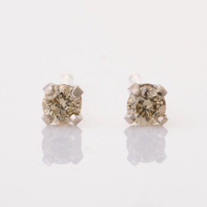 14ct White Gold, 2.30mm Diamond Stud Earrings