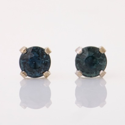 14ct White Gold, 3.50mm Sapphire Stud Earrings