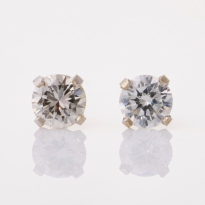 14ct White Gold, 3.9mm Diamond Stud Earrings
