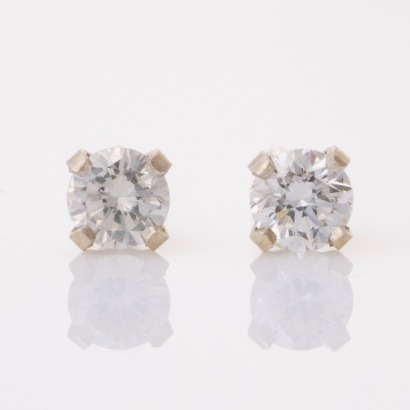 14ct White Gold, 3.30mm Diamond Stud Earrings