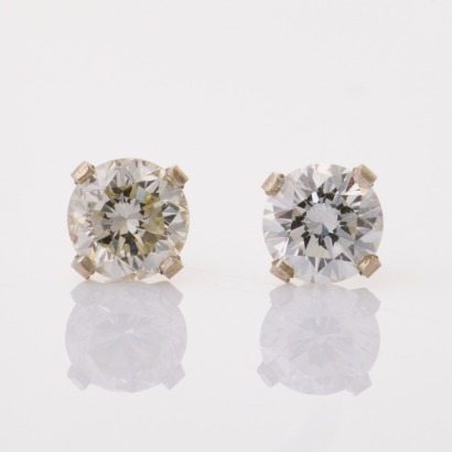 14ct White Gold, 3.90mm Diamond Stud Earrings