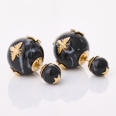 Christian Dior, Mise En Dior Tribal Marble Earrings with Box