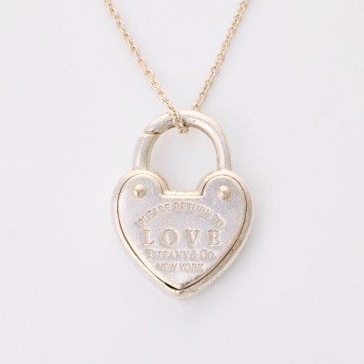 Tiffany & Co, "Return to Tiffany" Love Lock Pendant Necklace with Box