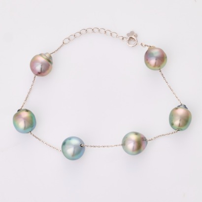 18ct White Gold, 19cm South Sea Pearl Bracelet