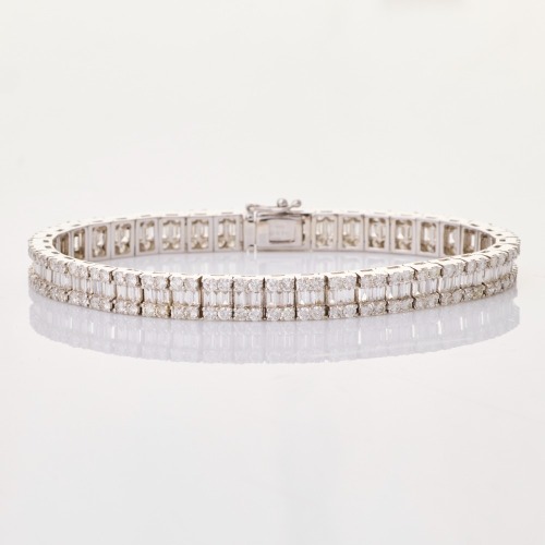 18ct White Gold, Modern, 6.70ct Diamond Bracelet
