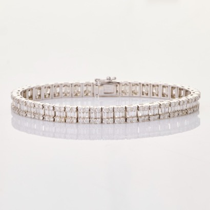 18ct White Gold, Modern, 6.70ct Diamond Bracelet
