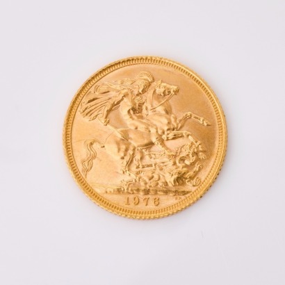 22ct Yellow Gold, 1976 Full Sovereign Coin