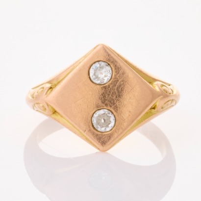9ct Rose Gold, Vintage, .22ct Diamond Signet Ring