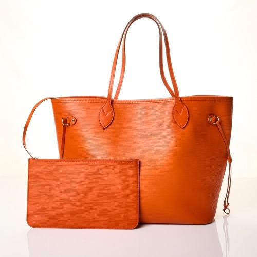 Louis Vuitton, Orange Epi Leather Neverfull MM