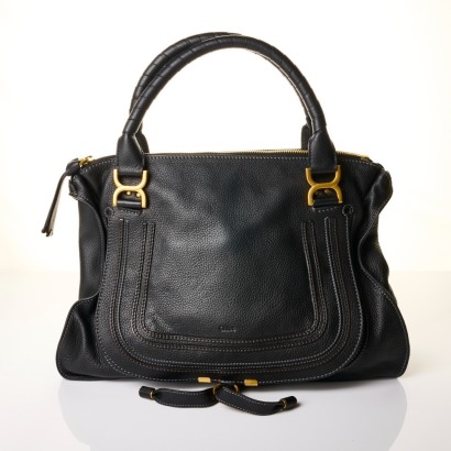 Chloe, Black Leather Marcie Top Handle Tote Bag