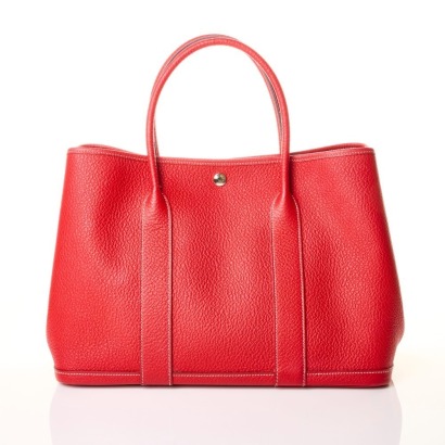 Herm&egrave;s, Rouge Garence Negonda Leather Garden Party, Size 36