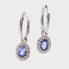 18ct White Gold, 1.60ct Sapphire / 0.43ct Diamond Hoop Earrings